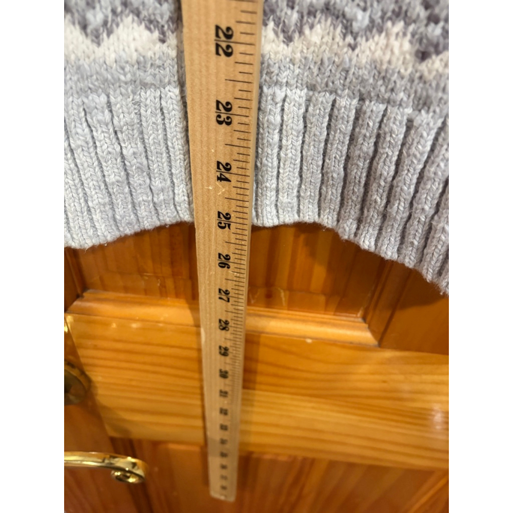 LL Bean Fair Isle Roll Neck Sweater Gray Nordic Cotton Small - Picture 5 of 6